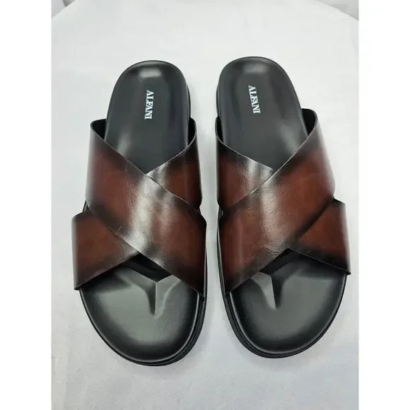 Alfani | Shoes | Alfani Mens Whitter Cross Sandals Brown  display picture 2